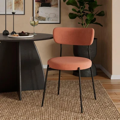 Dunelm Laine Velvet Dining Chair Clay (Red)