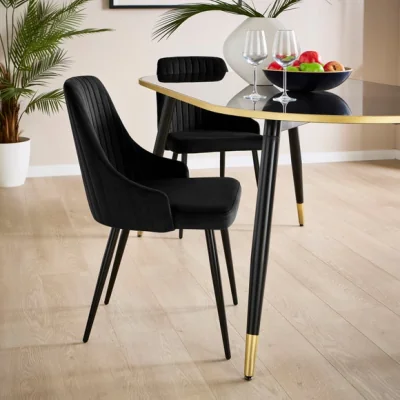 Dunelm Shea Set of 4 Dining Chairs, Velvet
