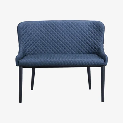 Dunelm Montreal Small Faux Leather Dining Bench Seat Navy Blue
