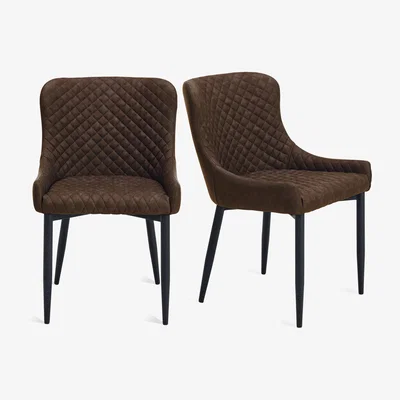 Dunelm Montreal Set of 2 Dining Chairs Brown