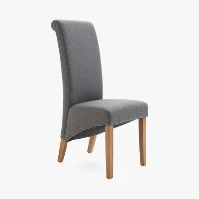 Dunelm Chester Set of 2 Dining Chairs Grey Herringbone Grey