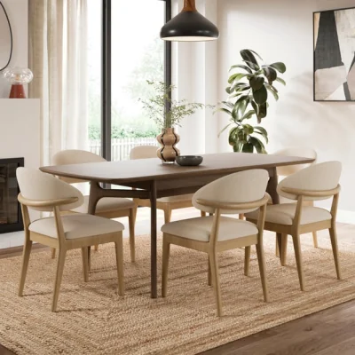 Dunelm Hugh Modern Stained Dining Chair, Fabric