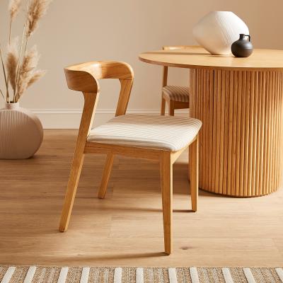 Dunelm Melia Set of 2 Dining Chairs, Striped Fabric