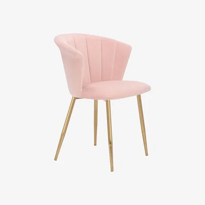 Dunelm Kendall Velvet Chair Blush