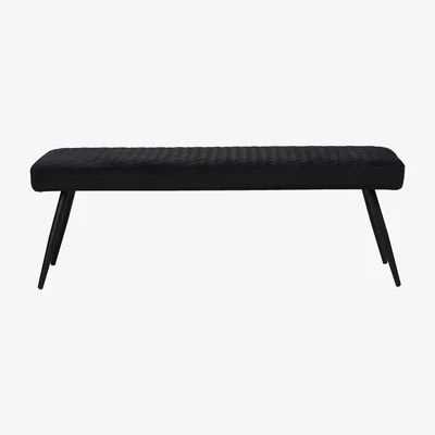 Dunelm Montreal Dining Bench Velvet Black