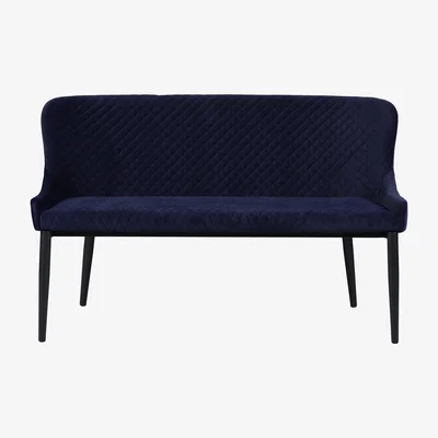 Dunelm Montreal Large Velvet Dining Bench Seat Blue