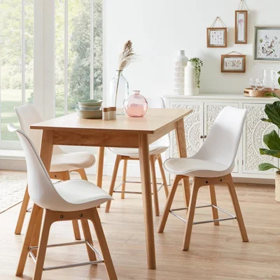 Dunelm Erik White Dining Chair White