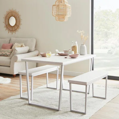 Dunelm Vixen Dining Bench White
