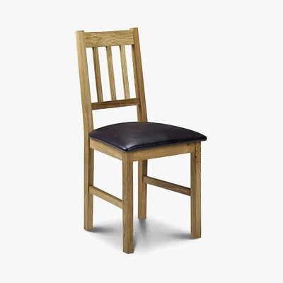 Dunelm Coxmoor Set of 2 Dining Chairs Brown PU Leather Mid Oak (Brown)
