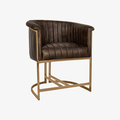 Dunelm Burke Leather Chair Brown