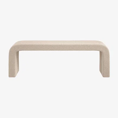 Dunelm Ren Boucle Dining Bench Off-White