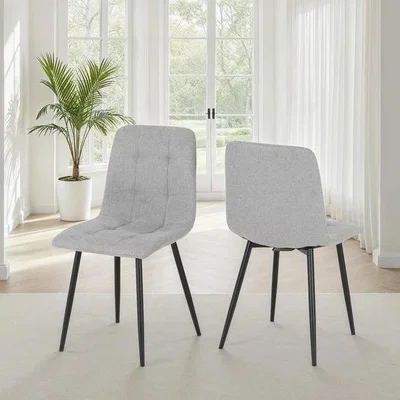 Dunelm Fenton Set of 2 Dining Chairs, Fabric
