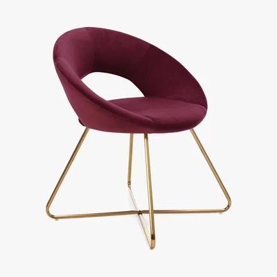 Dunelm Stella Velvet Chair - Claret Claret