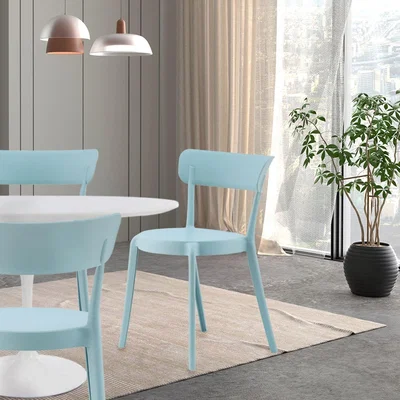 Dunelm Fusion Living Plastic Bistro Dining Chair Baby Blue