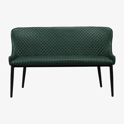 Dunelm Montreal Large Faux Leather Dining Bench Seat Green