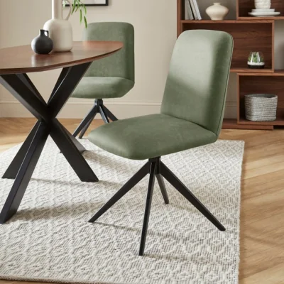 Dunelm Loki Set of 2 Dining Chairs, Faux Leather