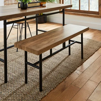 Dunelm Bryant 2 Seater Dining Bench, Mango Wood Effect Brown