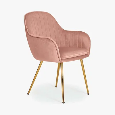 Dunelm Laila Set of 2 Dining Chairs Pink