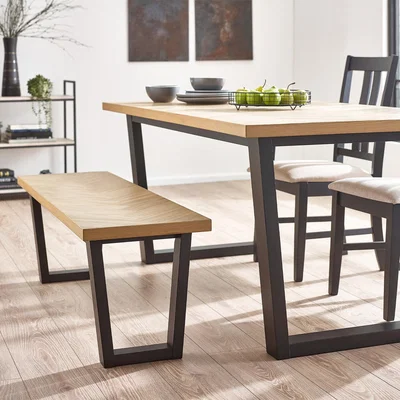 Dunelm Hilton Dining Bench, Rubberwood Black