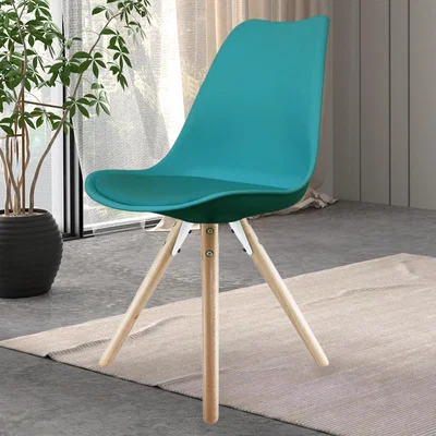 Dunelm Fusion Living Soho Plastic Dining Chair with Pyramid Legs Teal