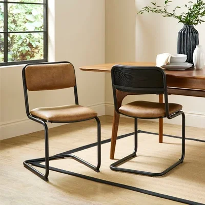 Dunelm Draper Cantilever Dining Chair, Faux Leather