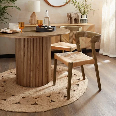 Dunelm Set of 2 Melia Dining Chairs Dark Stained Wood