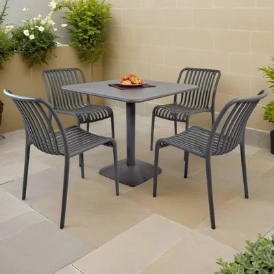 Dunelm Modura Albin Square Table with 4 Mia Bistro Chairs