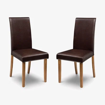 Dunelm Hudson Set Of 2 Dining Chairs Brown