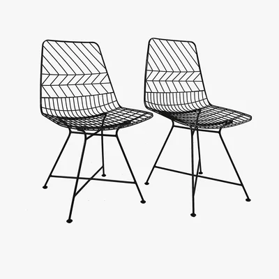 Dunelm Charles Bentley Pair of Metal Outdoor Chairs Black