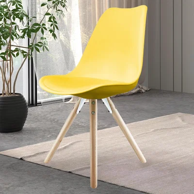 Dunelm Fusion Living Soho Plastic Dining Chair with Pyramid Legs Yellow