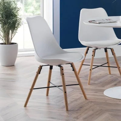 Dunelm Return -Kari Set of 2 Dining Chairs, Faux Leather