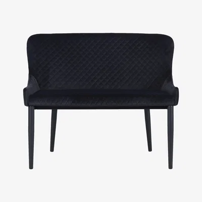 Dunelm Montreal Small Velvet Dining Bench Seat Black