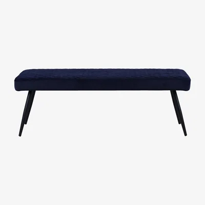 Dunelm Montreal Dining Bench Velvet Blue