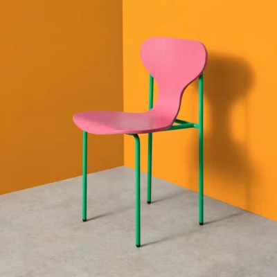 Dunelm Yinka Ilori Silhouette Pink and Green Two Tone Dining Chair