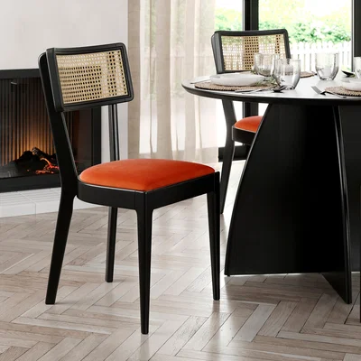 Dunelm Amaya Velvet Dining Chair Velvet Burnt Orange