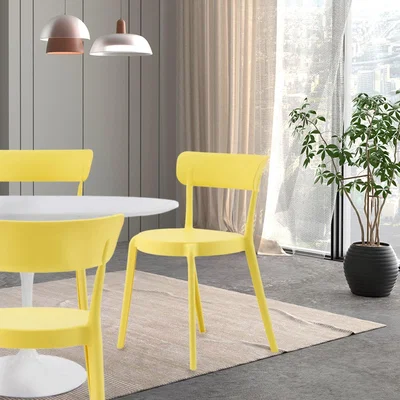 Dunelm Fusion Living Plastic Bistro Dining Chair Lemon