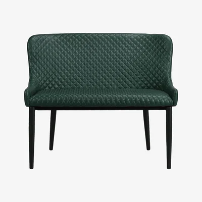 Dunelm Montreal Small Faux Leather Dining Bench Seat Green