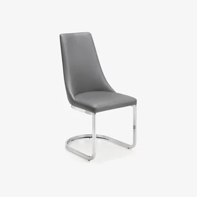 Dunelm Como Set of 2 Dining Chairs Grey PU Leather Grey