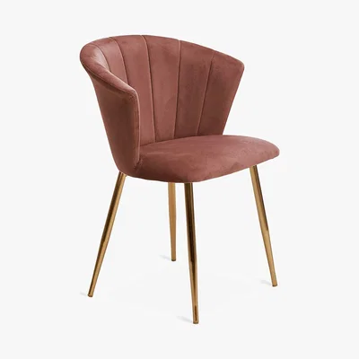 Dunelm Kendall Chair Rose Velvet Blush