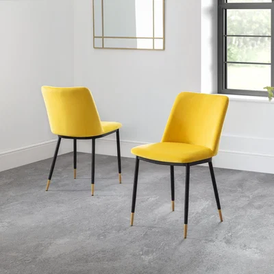 Dunelm Delaunay Set of 2 Dining Chairs Yellow