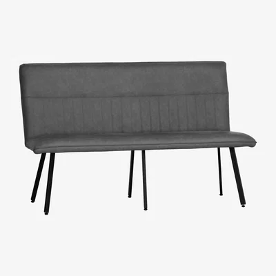 Dunelm Arthur 3 Seater Modular Dining Bench Grey Faux Leather Grey