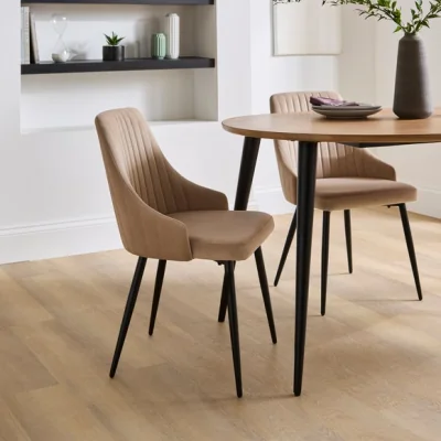 Dunelm Shea Set of 2 Dining Chairs, Velvet