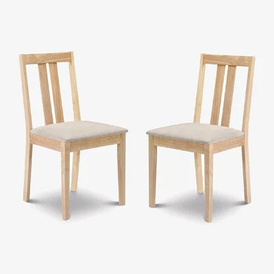 Dunelm Rufford Set Of 2 Rufford Dining Chairs, Faux Suede Natural