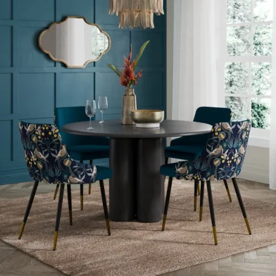Dunelm Ariana Set of 2 Dining Chairs, Havisham Velvet