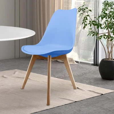 Dunelm Fusion Living Soho Plastic Dining Chair with Squared Legs Light Blue