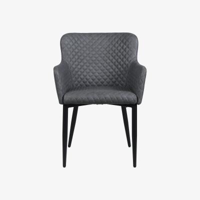 Dunelm Montreal Faux Leather Carver Dining Chair Grey