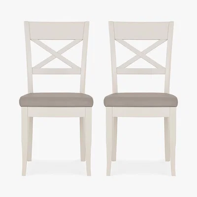 Dunelm Sophia Set of 2 Dining Chairs Grey PU Leather Grey