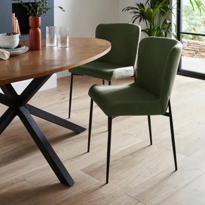 Dunelm Manson Set of 2 Dining Chairs, Faux Leather