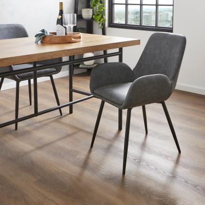 Dunelm Axel Faux Leather Dining Chair Grey