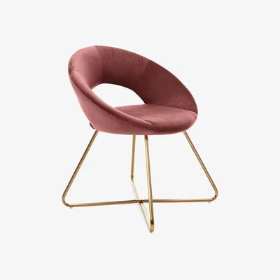 Dunelm Stella Chair Rose Velvet Pink Blush